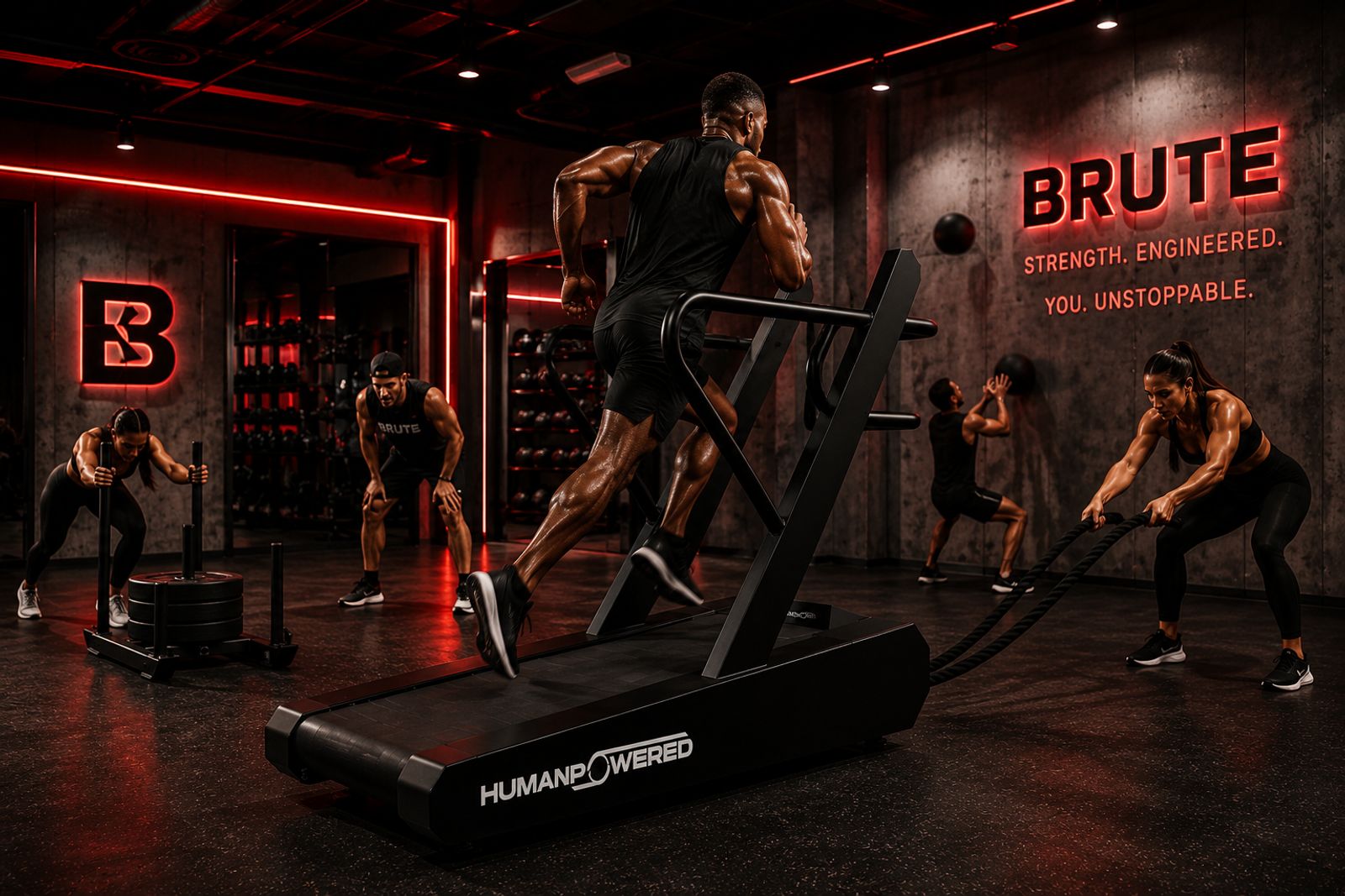 The Brute in a HIIT training studio